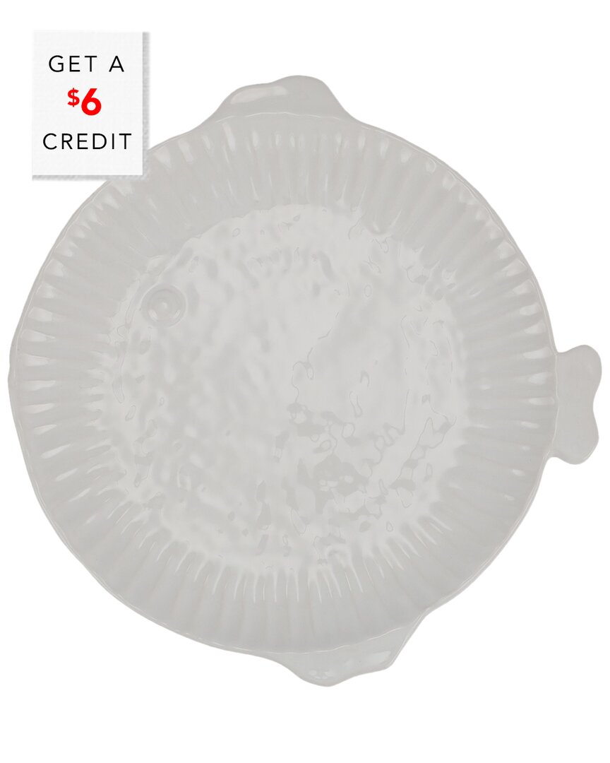 Vietri Pesce Serena Dinner Plate With $5 Credit In White