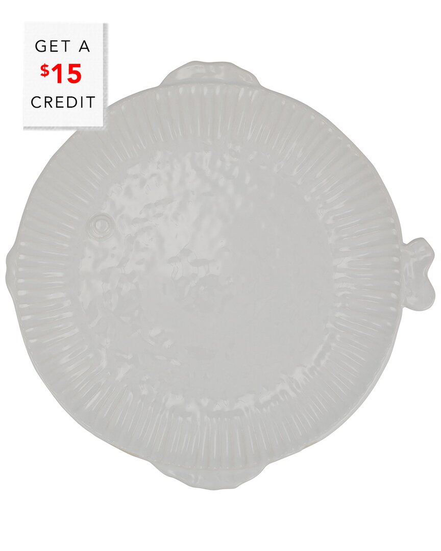 Vietri Pesce Serena Round Platter With $15 Credit In White