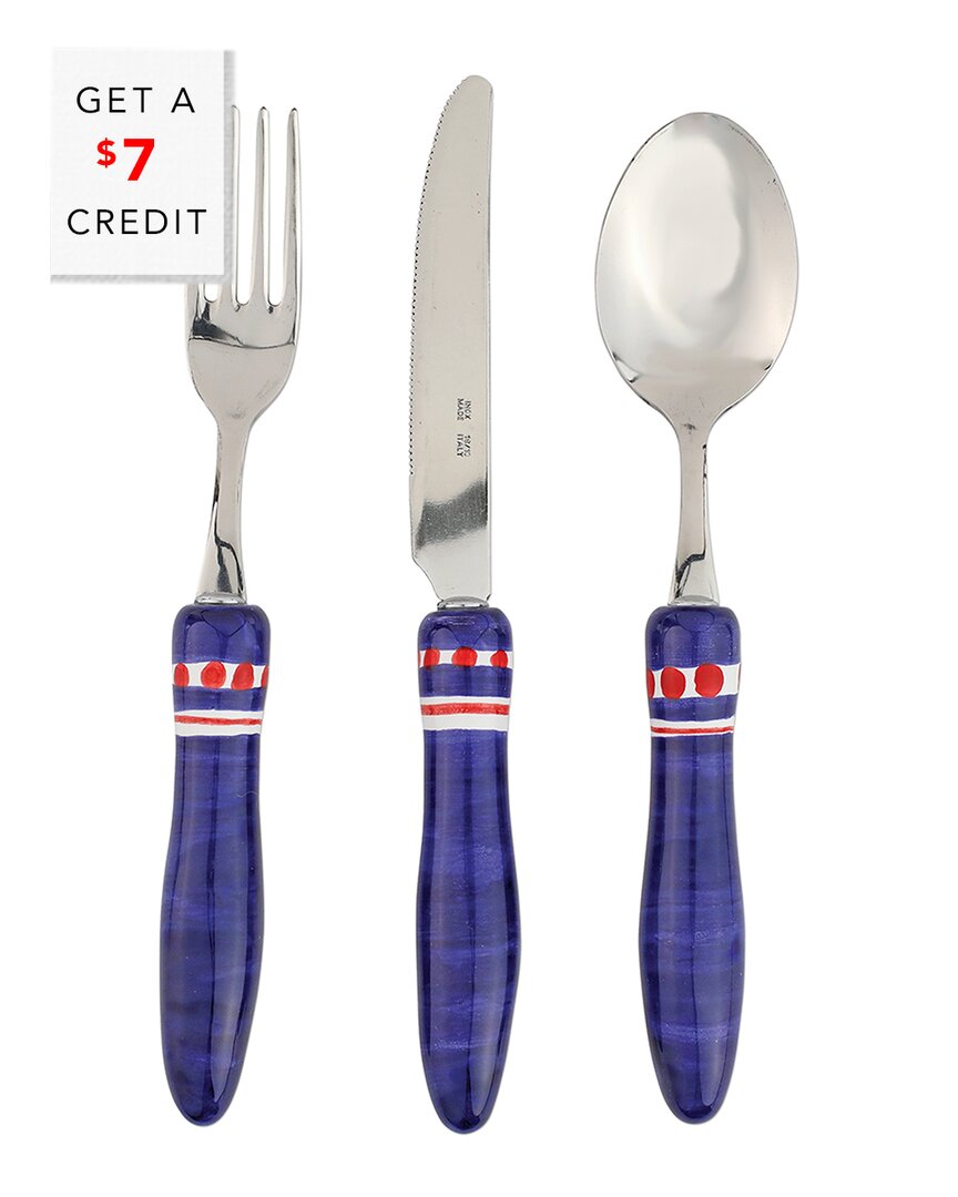 Vietri Positano 3pc Flatware Set In Multicolor