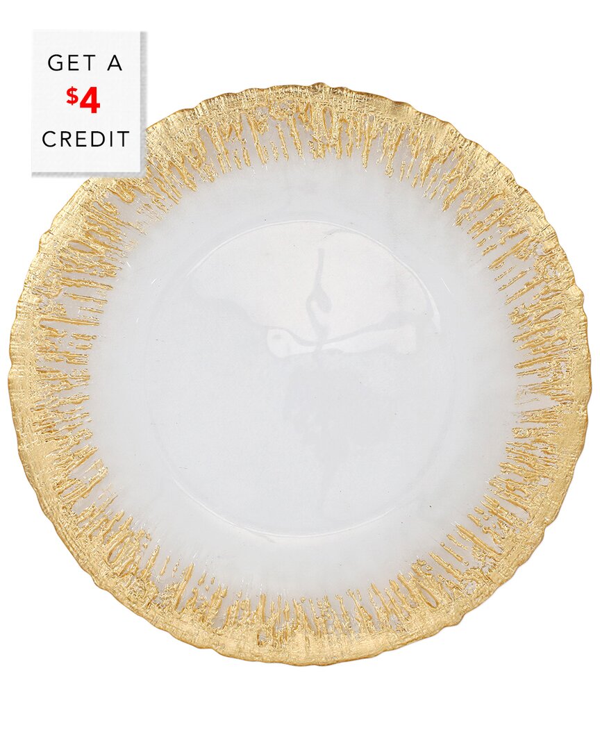 Vietri Rufolo Glass Brushstroke Dinner Plate With $4 Credit In Gold