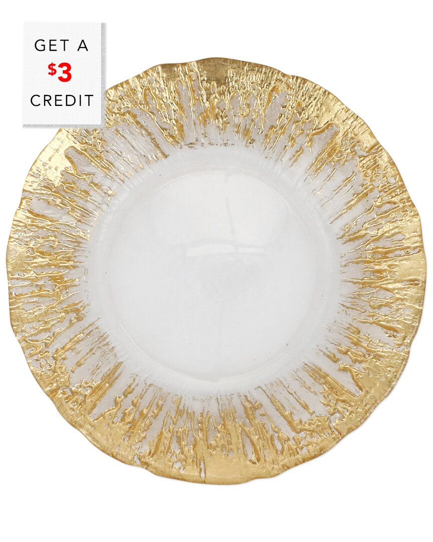 Shop Vietri Rufolo Glass Brushstroke Salad Plate With $3 Credit In Gold