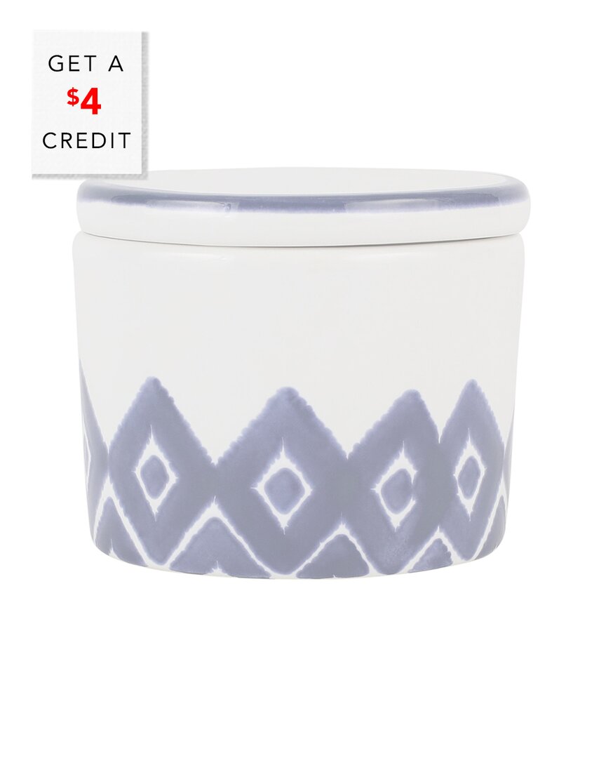 Vietri Viva By  Santorini Diamond Covered Dish With $4 Credit In Blue