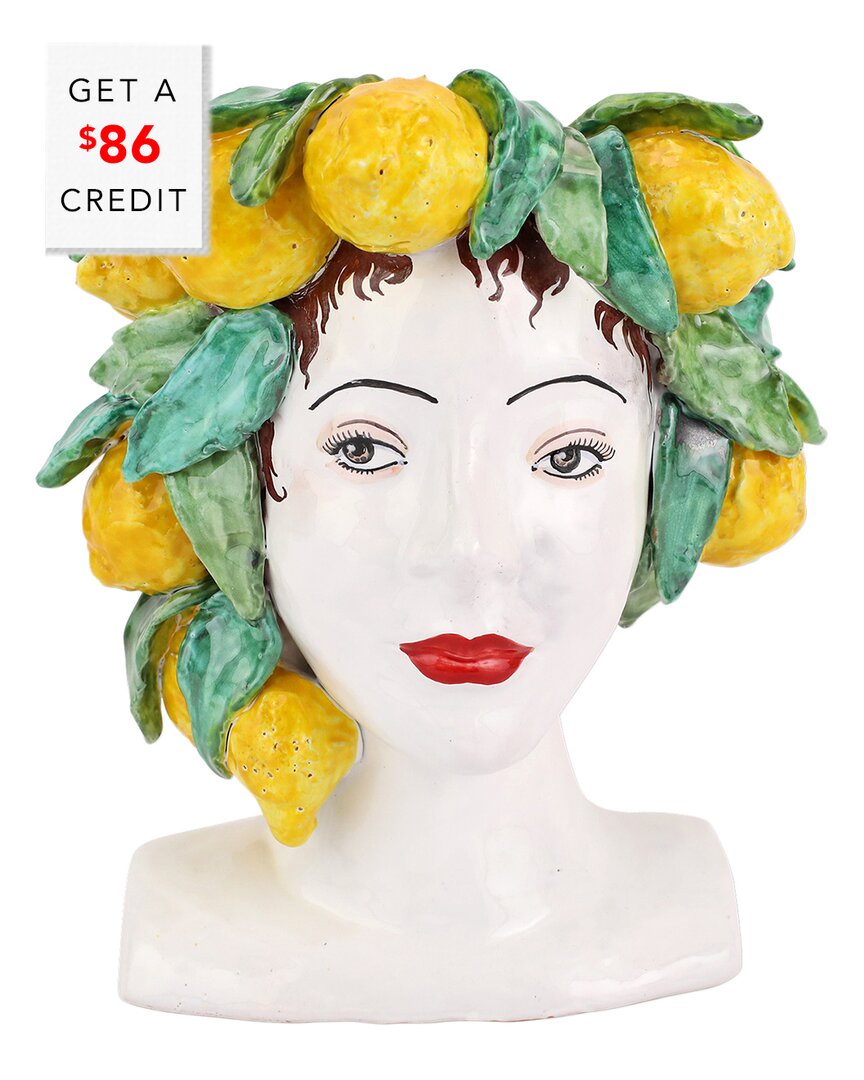 Vietri Sicilian Heads Lemons Head In Multicolor