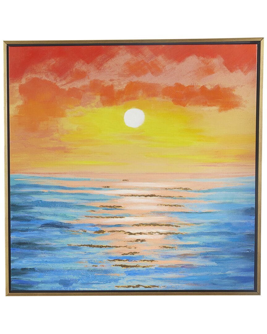 Peyton Lane Ocean Sunset Framed Wall Art In Multicolor