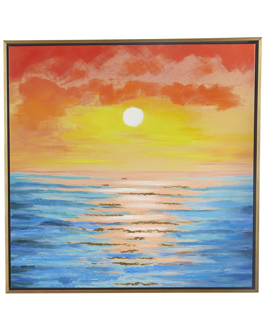 Peyton Lane Ocean Sunset Framed Wall Art In Multicolor