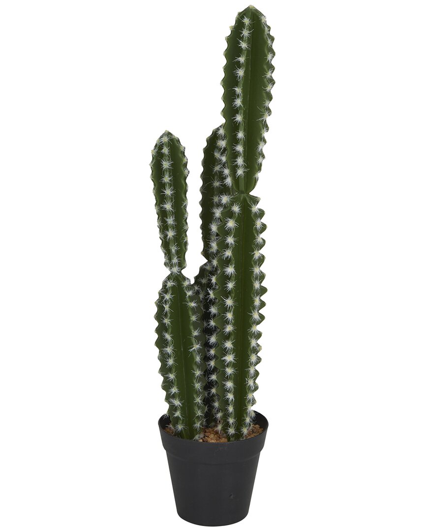 The Novogratz Cactus Green Faux Foliage Artificial Plant With Black Round Pot