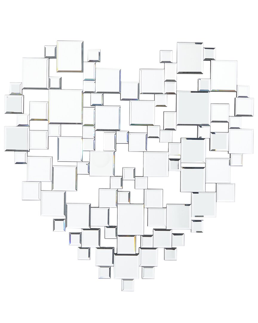 Shop The Novogratz Heart Silver Glass Mosaic Wall Mirror