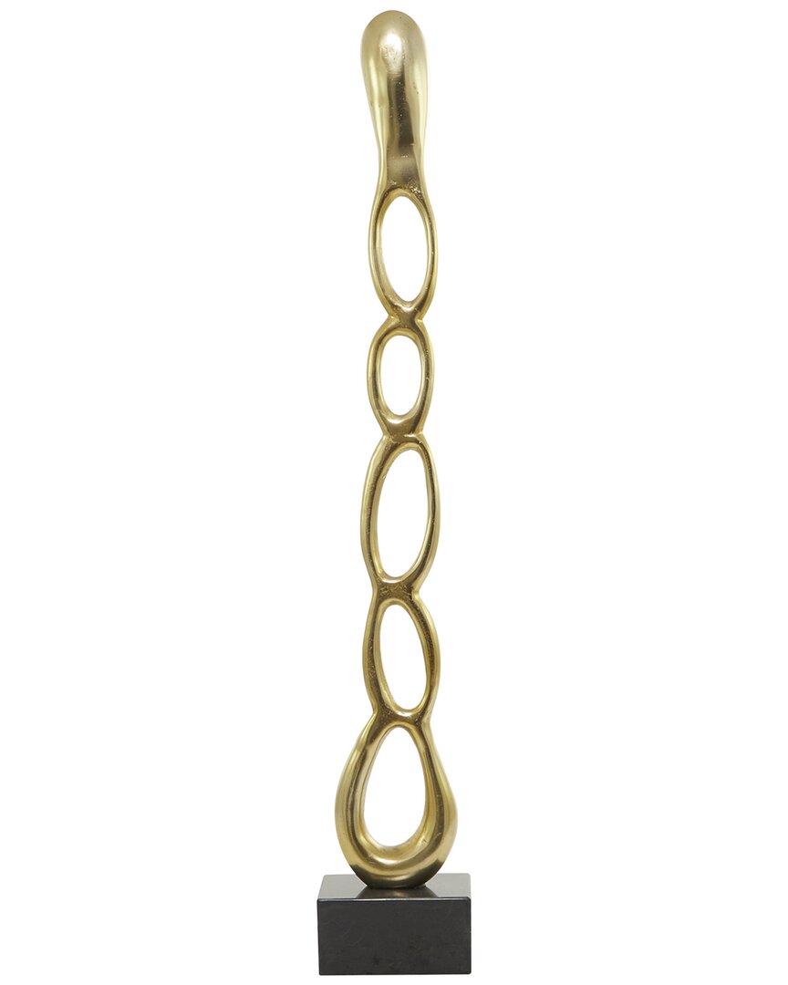 Peyton Lane Abstract Aluminum Tall Linked Floor Sculpture With Base In Gold