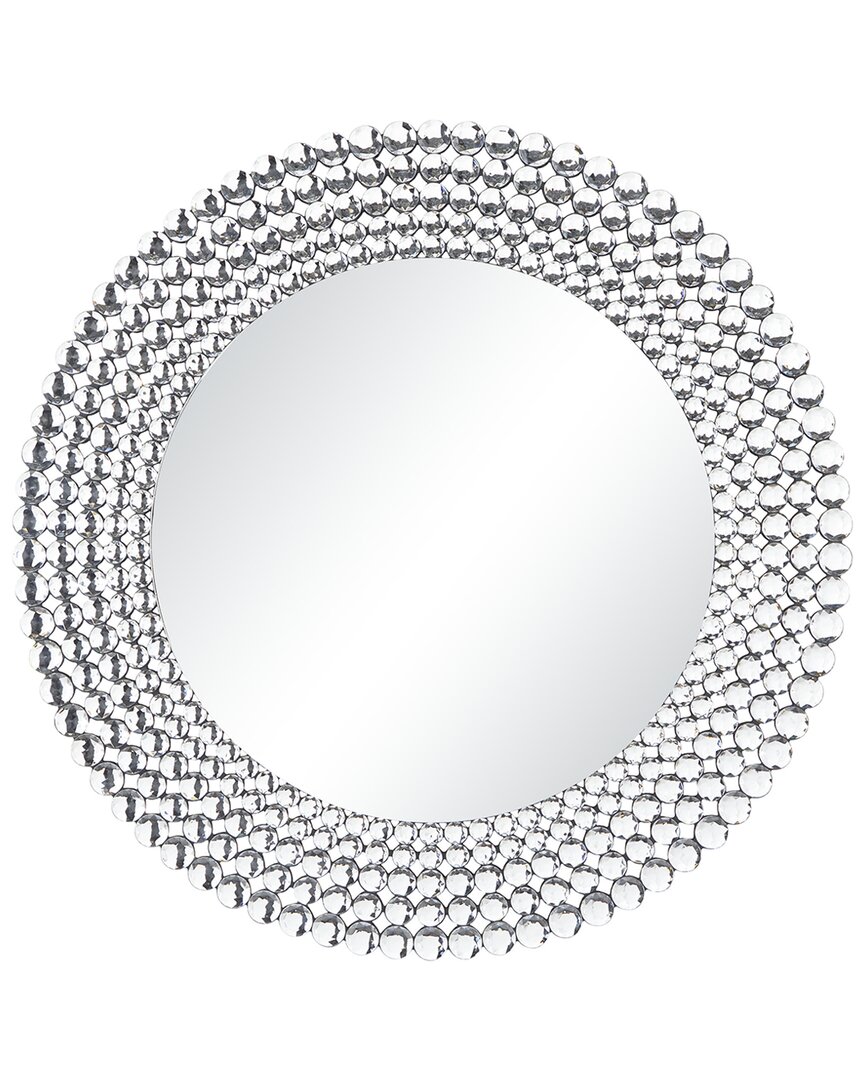 Peyton Lane Starburst Glass Wall Mirror With Crystal Embellishment In Silver