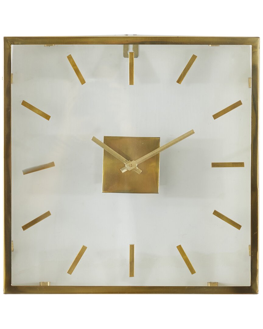 Peyton Lane Stainless Steel Wall Clock With Clear Face In Gold
