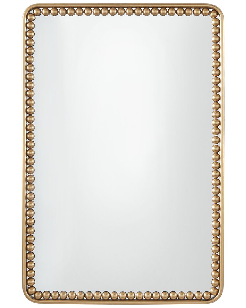Peyton Lane Metal Wall Mirror With Beaded Detailing In Gold