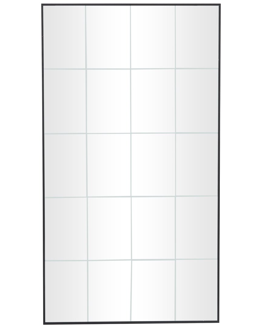 Peyton Lane Wood Grid Style Panel Wall Mirror In Black