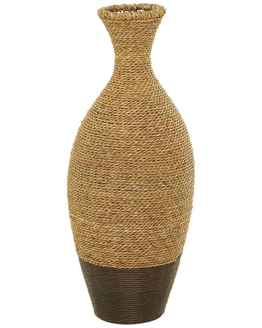 Peyton Lane Seagrass Handmade Tall Woven Floor Vase In Brown