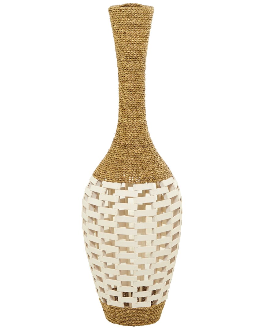 Peyton Lane Seagrass Handmade Tall Woven Floor Vase In White