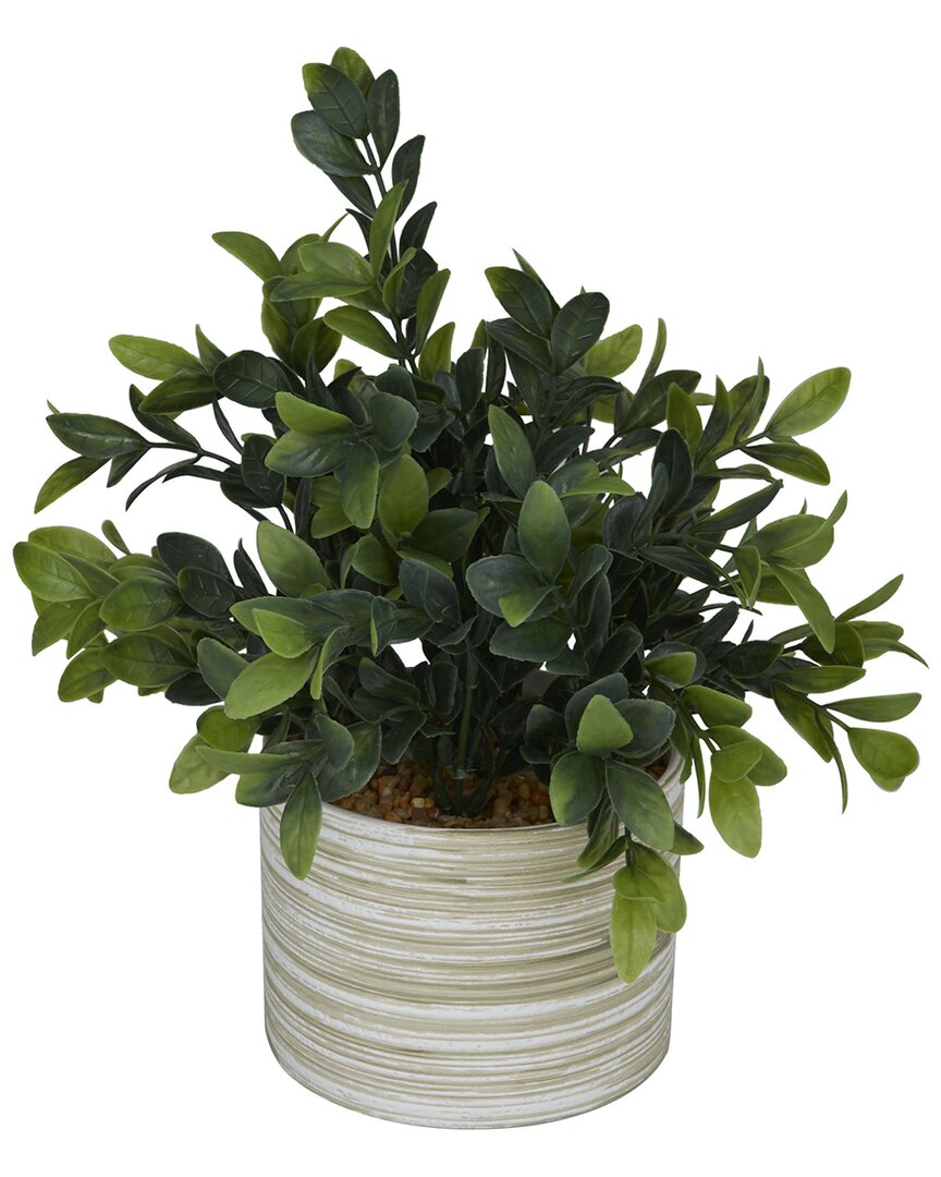 The Novogratz Eucalyptus Green Faux Foliage Artificial Plant With Patterned Porcelain Pot