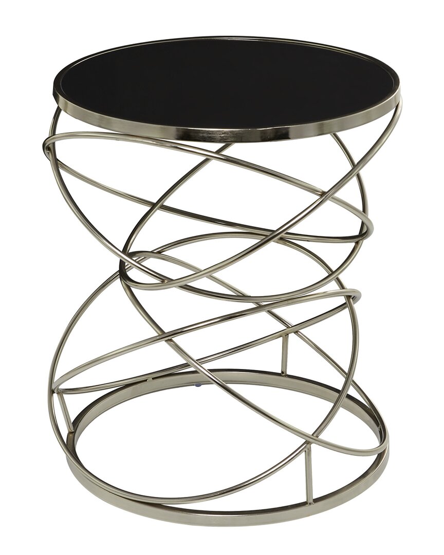 Peyton Lane Marble Open Ring Accent Table In Silver