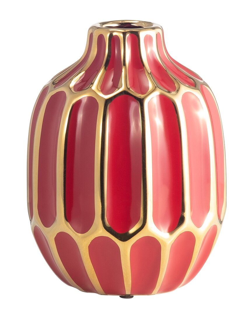 Sagebrook Home 8in Ceramic Vase In Red