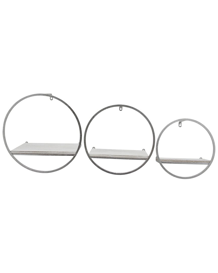 Sagebrook Home Set Of 3 Wall Shelves In Silver