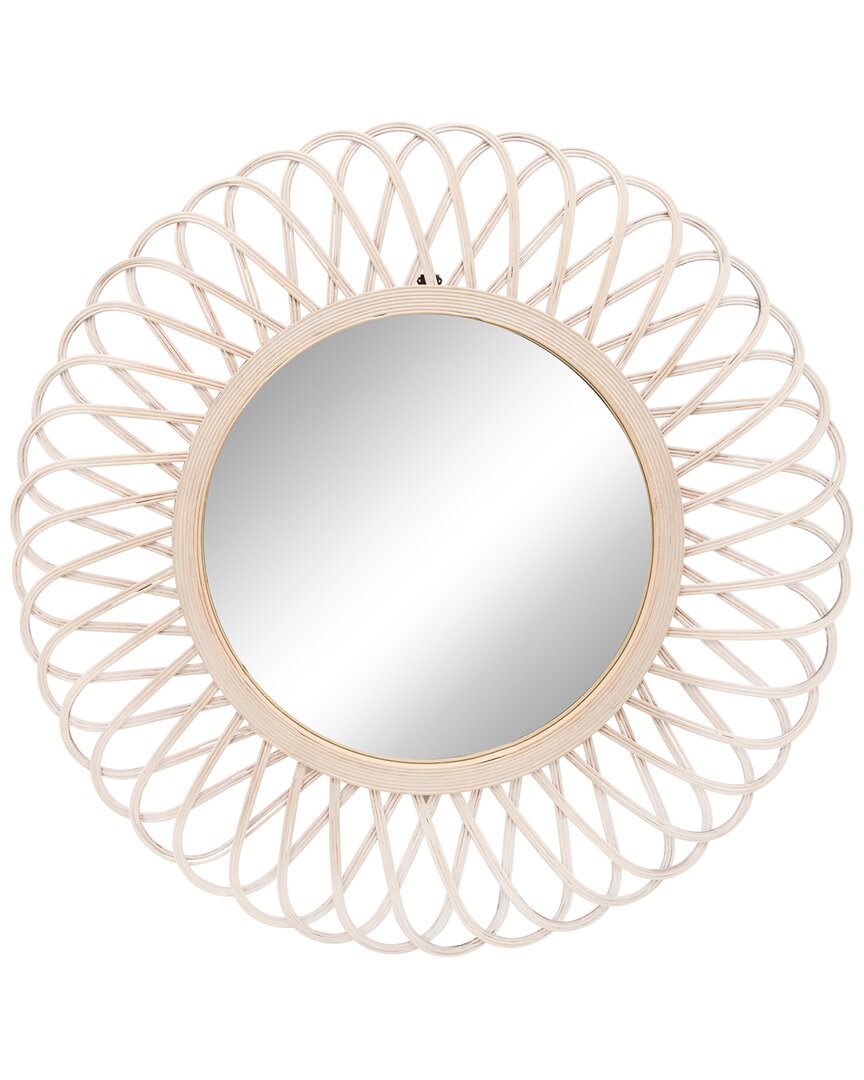 Sagebrook Home Wicker Daisy Mirror In Brown