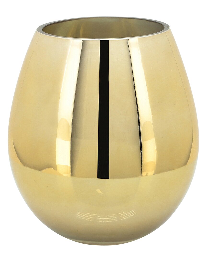 Sagebrook Home 8in Decorative Glass Vase In Gold