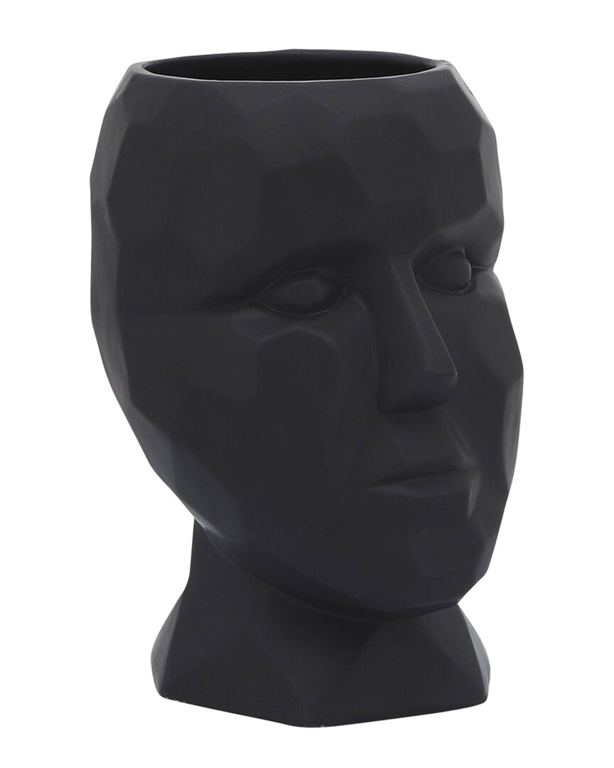 Sagebrook Home Porcelain Face Vase In Black | ModeSens