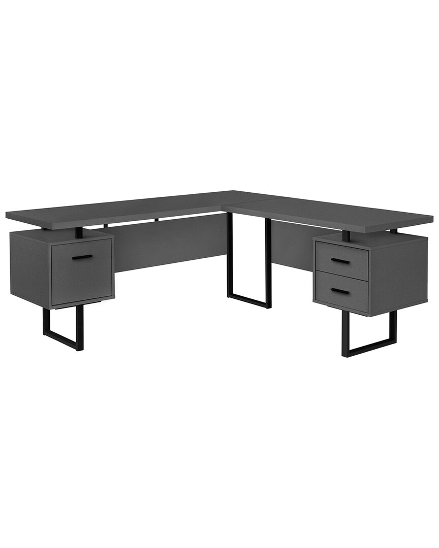 Monarch Specialties L-shaped Computer Desk In Grey