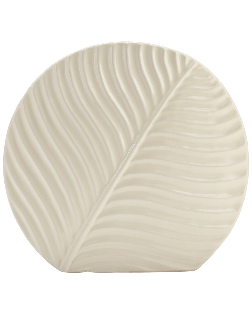 Sagebrook Home 11in Round Botanical Vase In White