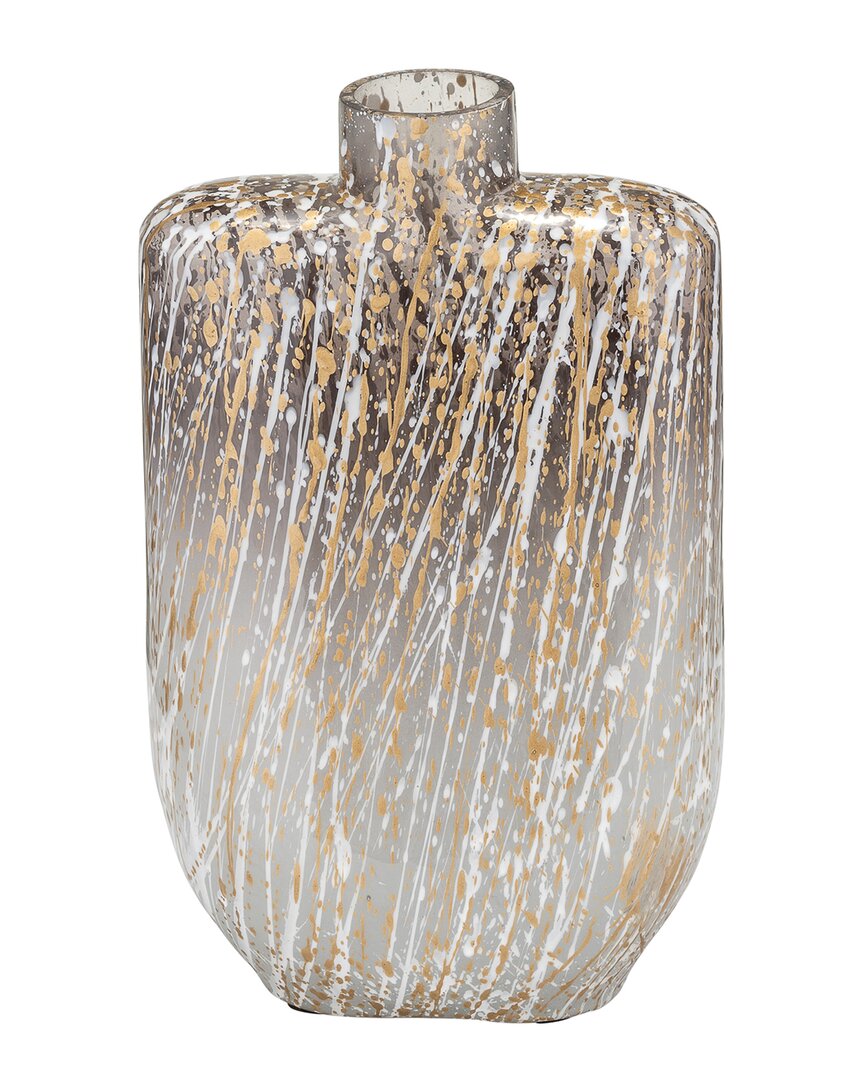 Sagebrook Home 10in Striped Stained Glass Vase In Multicolor