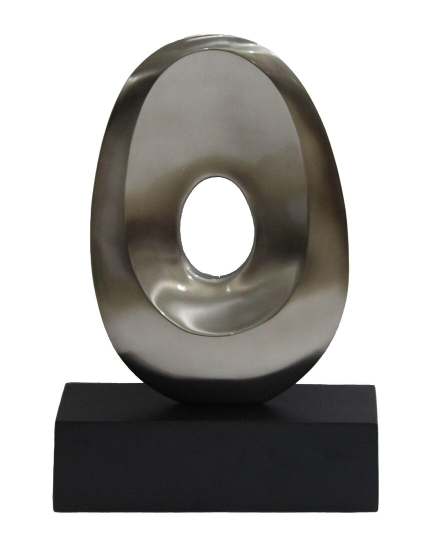 Sagebrook Home Decorative Oval Sculpture In Silver