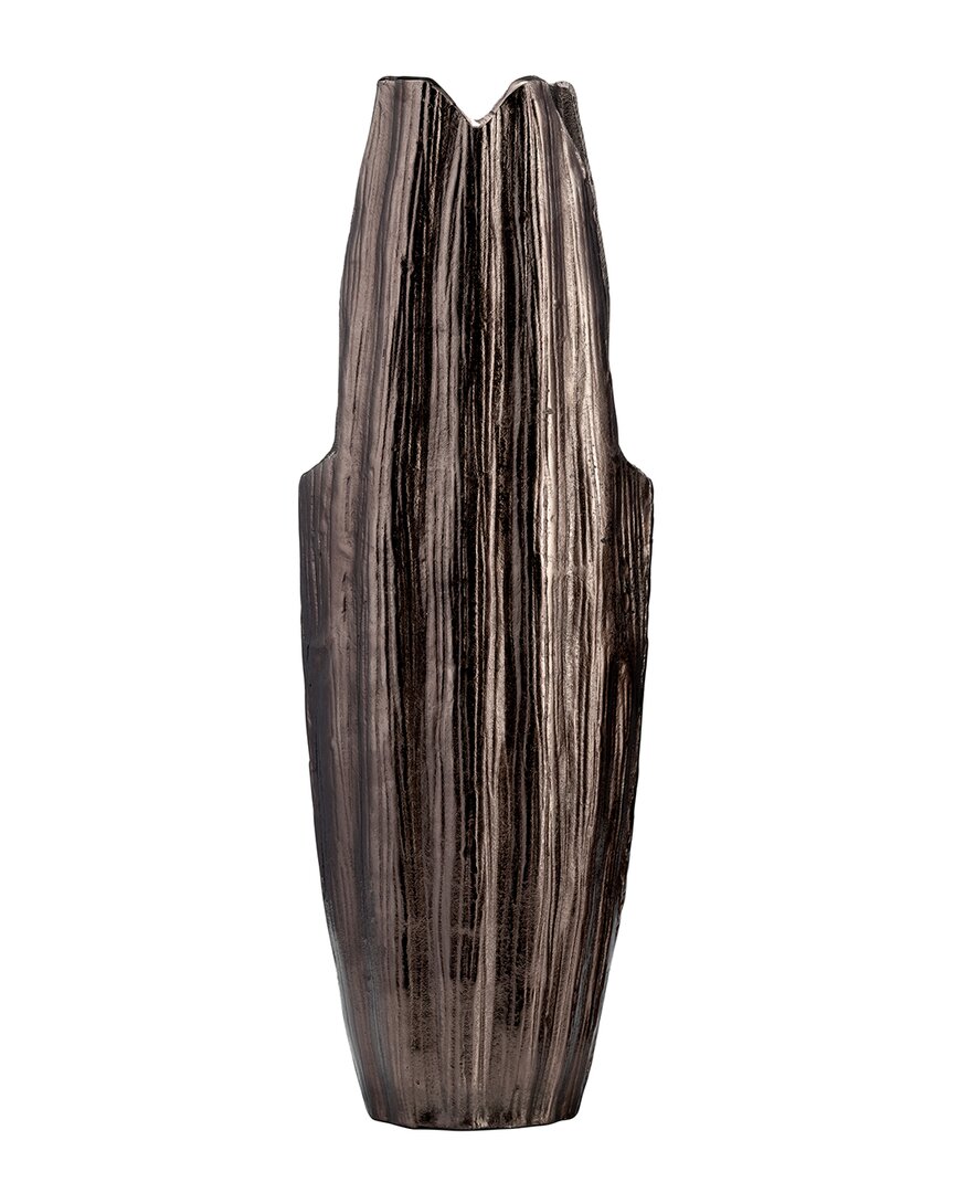 Sagebrook Home 24in Abstract Ridged Vase In Black