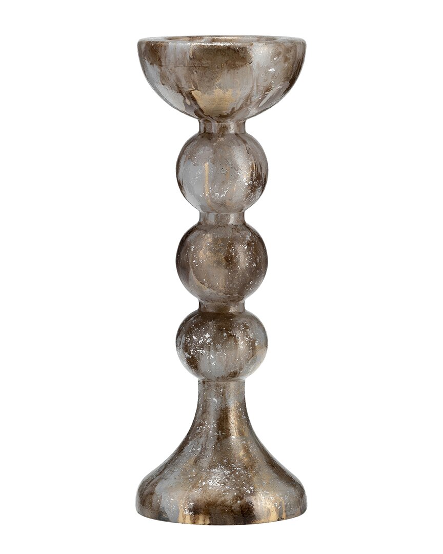 Shop Sagebrook Home Bubbly Glass Candle Holder In Gold