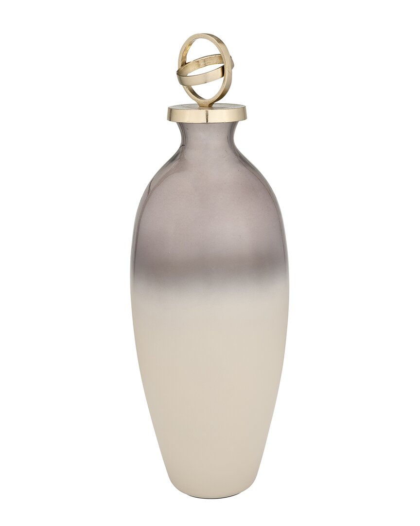 Sagebrook Home Glass Bottle Sculpture In White