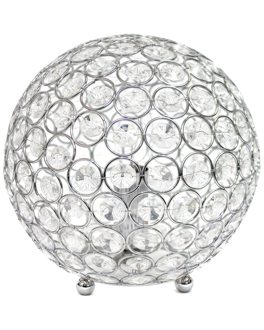 Shop Lalia Home Elipse Medium 8in Contemporary Metal Crystal Round Sphere  Glamourous Orb Table Lamp In Silver