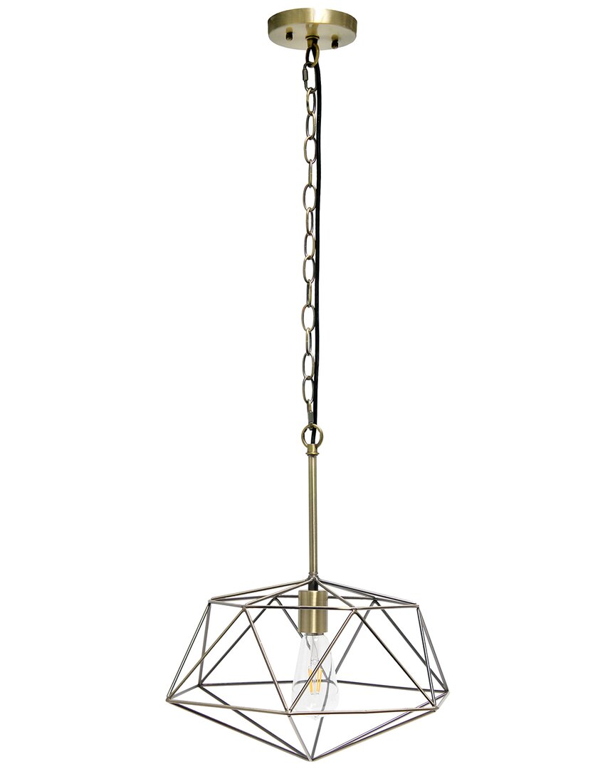 Lalia Home 1 Light 16in Modern Metal Wire Paragon Hanging Ceiling Pendant  Fixture In Gold