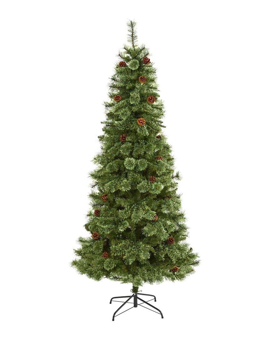 Nearly Natural 7ft White Mountain Pine Artificial Christmas Tree With 723 Bendable Branches In Green