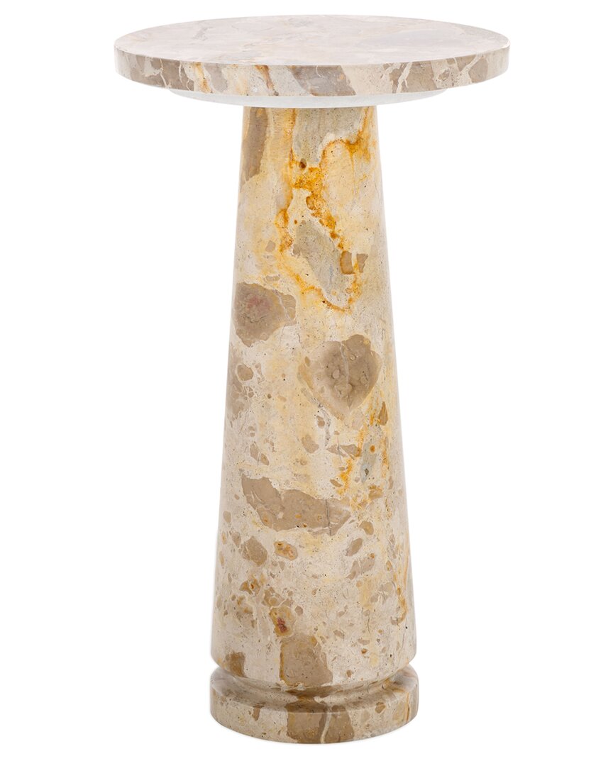 Safavieh Couture Valentia Round Marble Accent Table In Beige