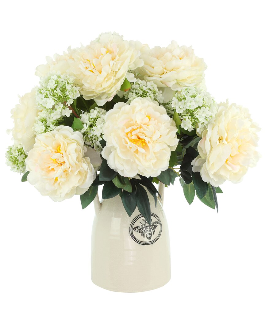 Creative Displays Peonies Arranged In Ceramic Vase In Multi