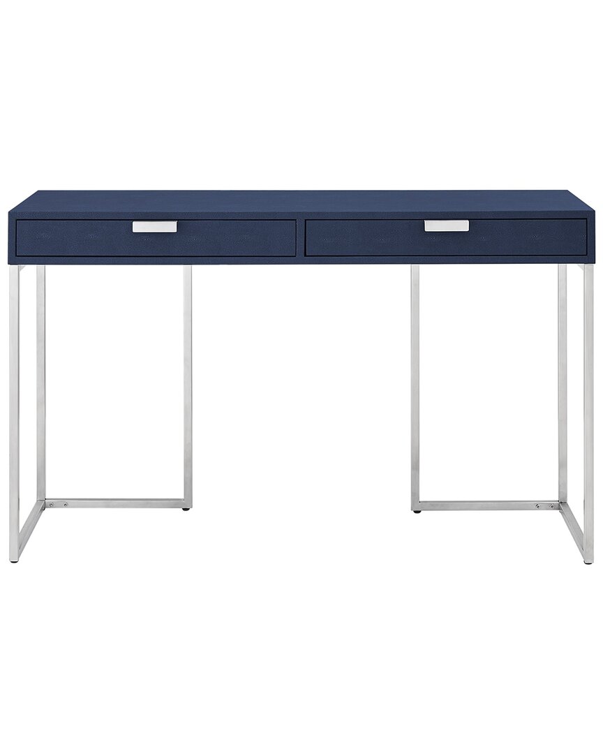 Shop Nicole Miller Isidro Navy/chrome Console Table In Blue