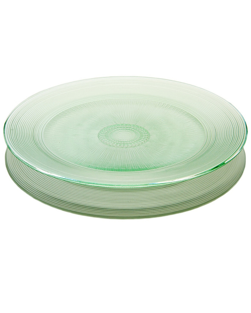 Bidkhome Large Recycled Glass Platter In Green
