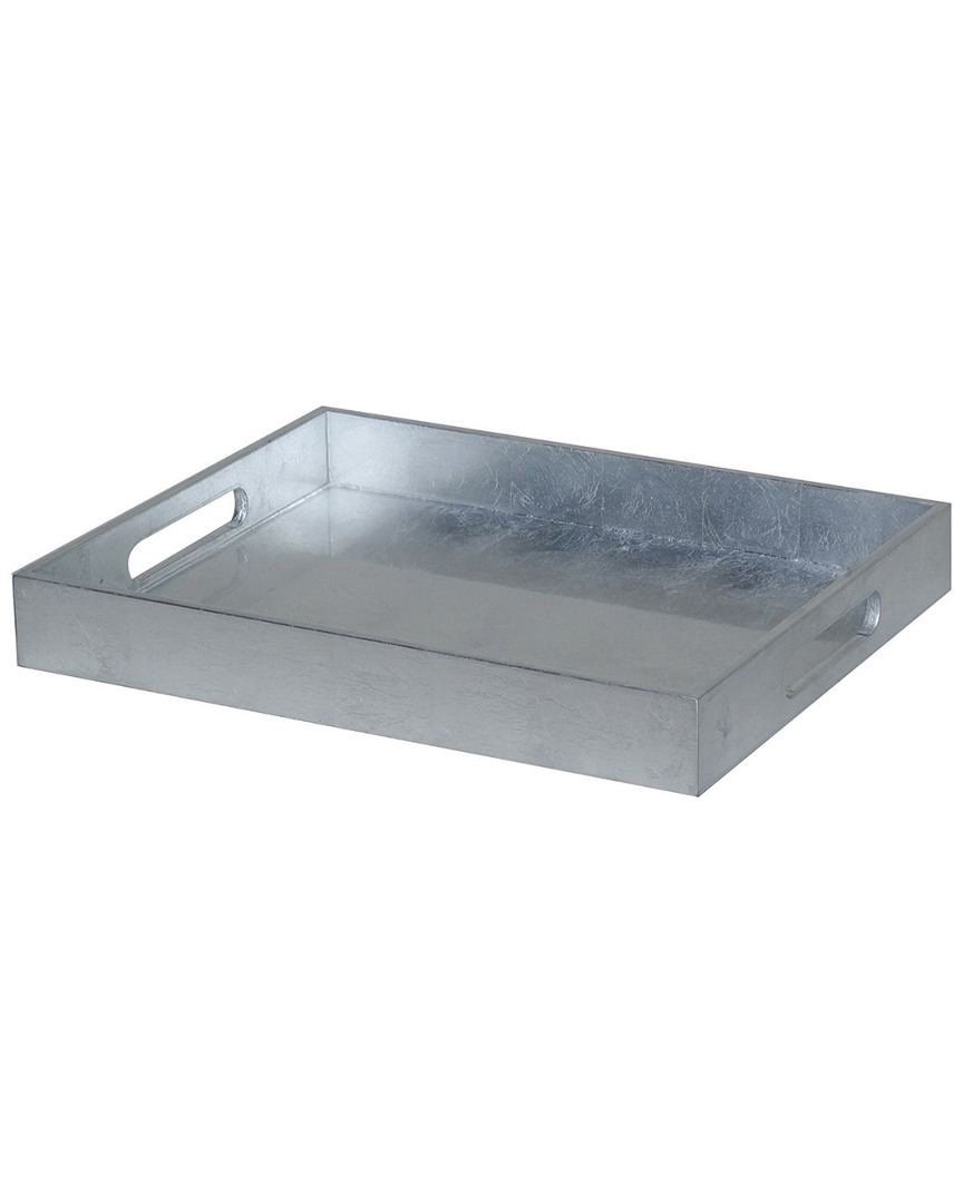 Bidkhome X-small Silver Leaf Lacquer Rectangular Serving Tray