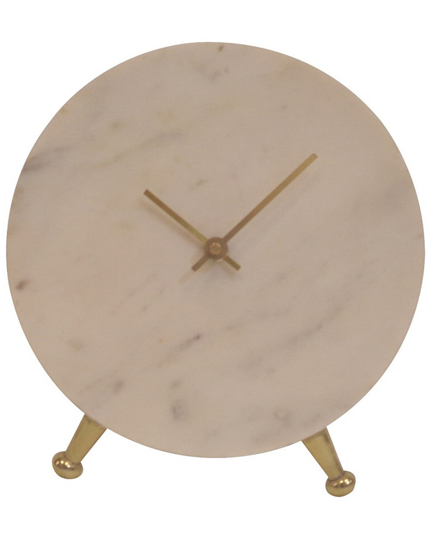 Shop Bidkhome Large Marble Table Clock In White
