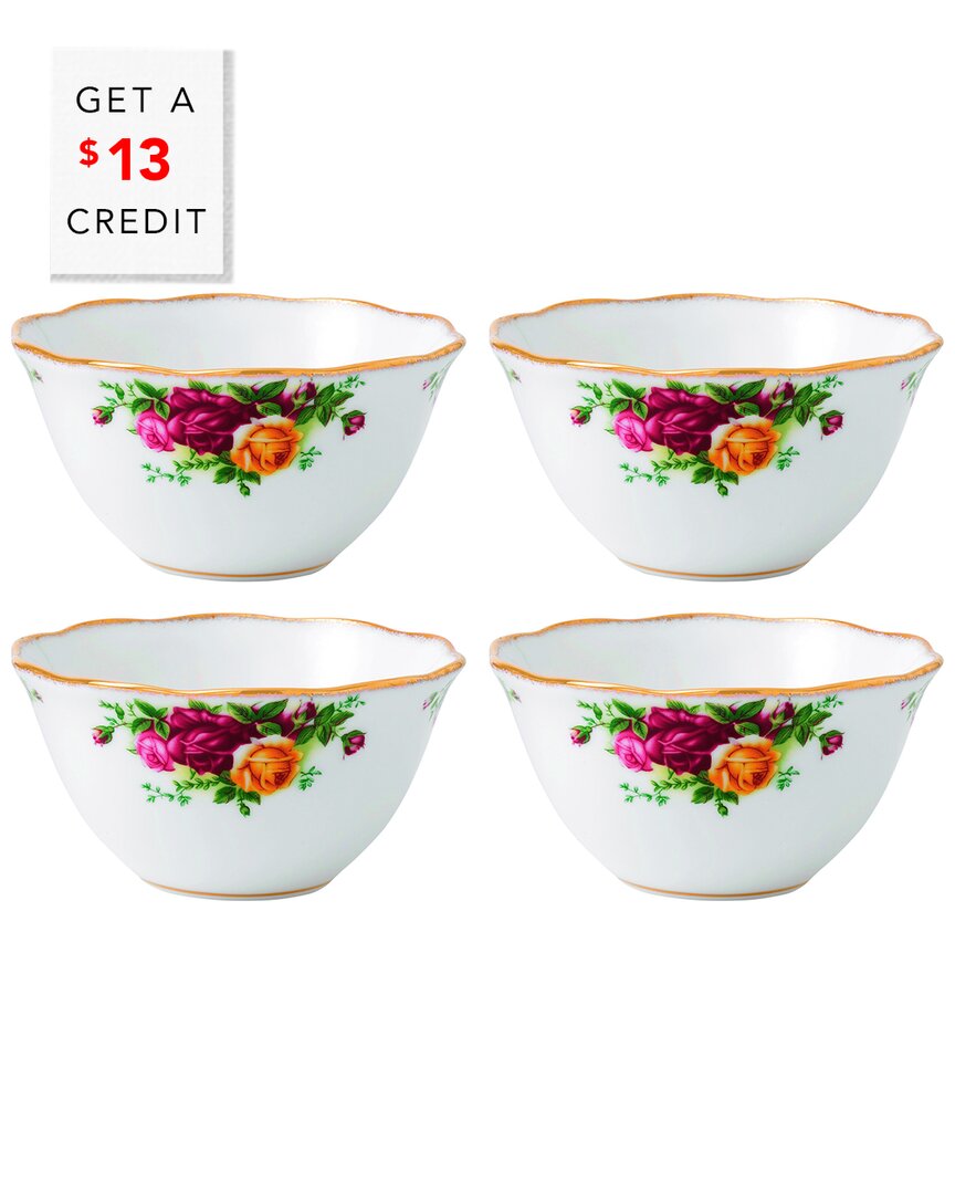 Royal Albert Old Country Roses 4in Bowls (set Of 4) With $13 Credit