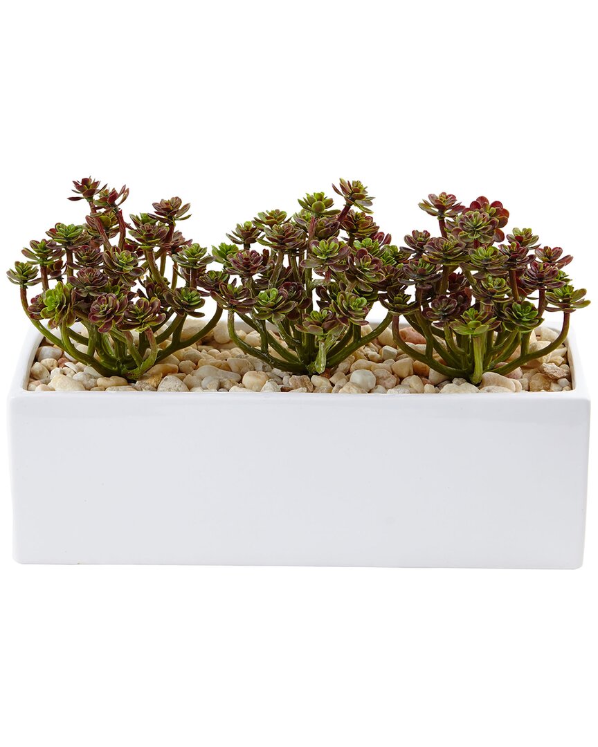 NEARLY NATURAL NEARLY NATURAL 7.75IN SEDUM ARTIFICIAL ARRANGEMENT IN RECTANGULAR PLANTER