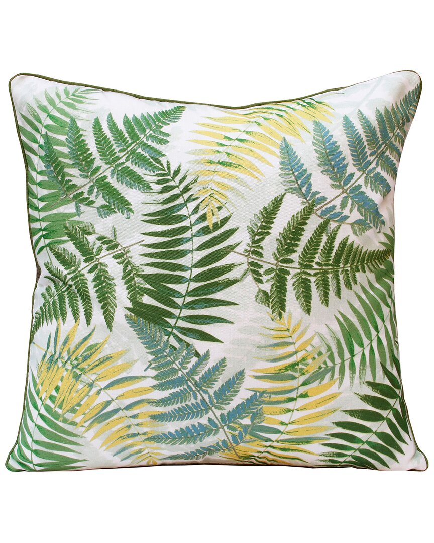 Lr Home Finn Hand-woven Botanical Throw Pillow In Green