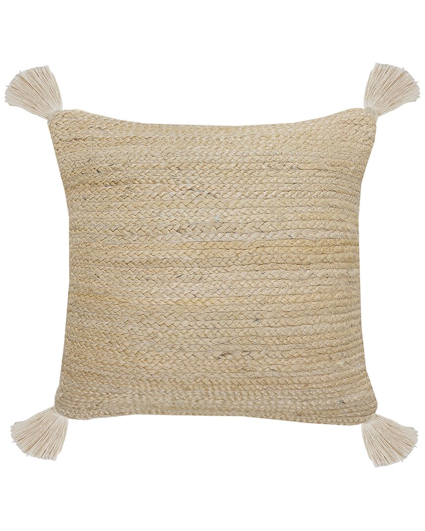 Lr Home Reese Natural Throw Pillow With Tassels In Beige