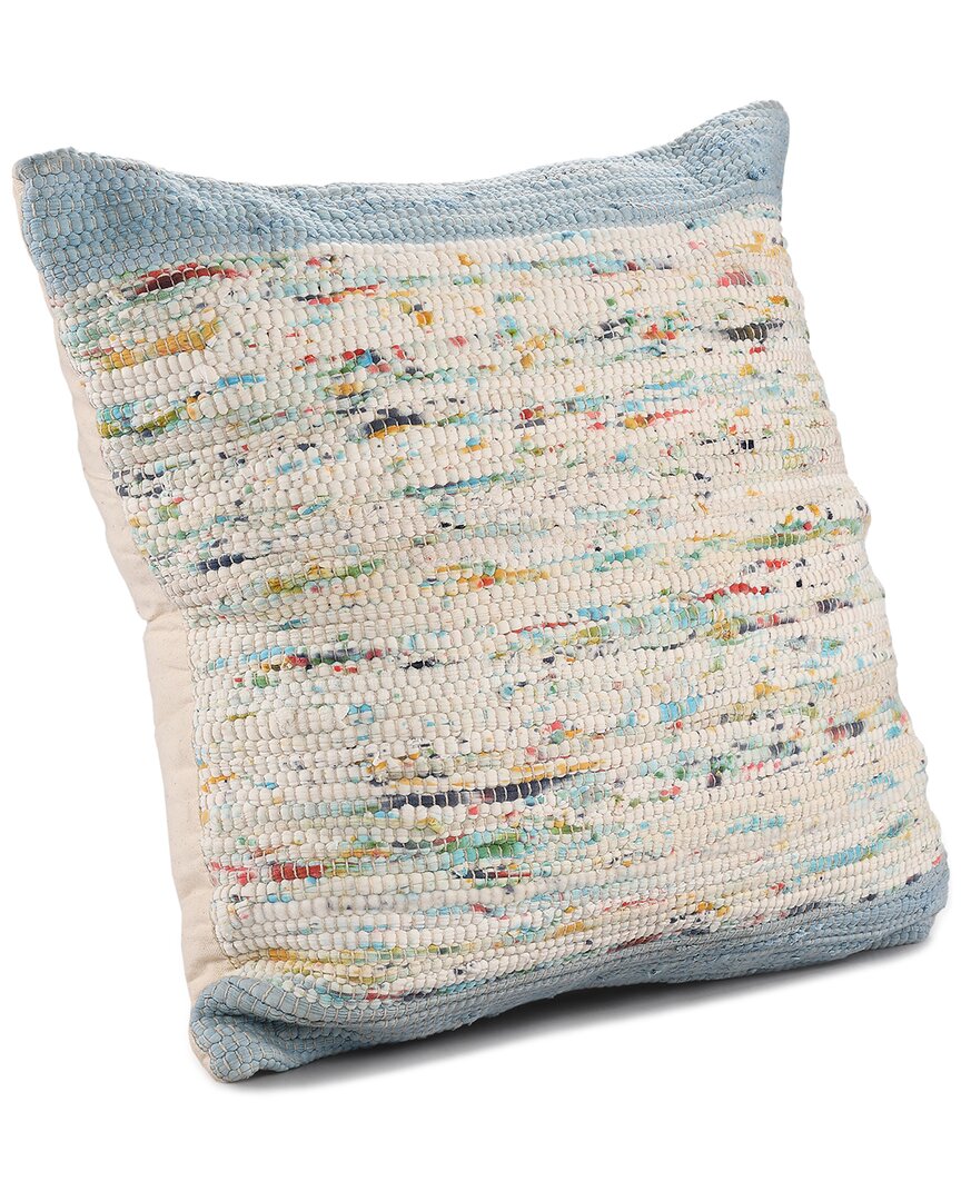 Lr Home Rosalie Handwoven Modern Abstract Throw Pillow In Blue