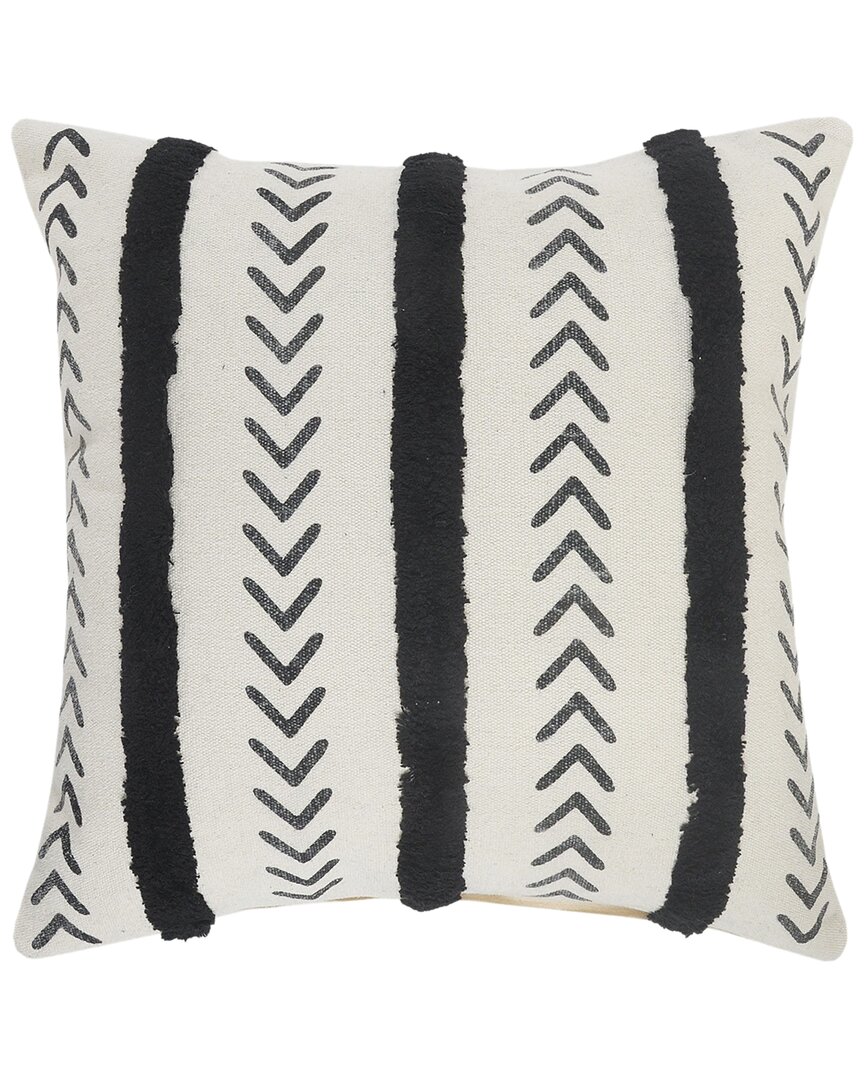 Lr Home Avon Tufted Striped Throw Pillow In White
