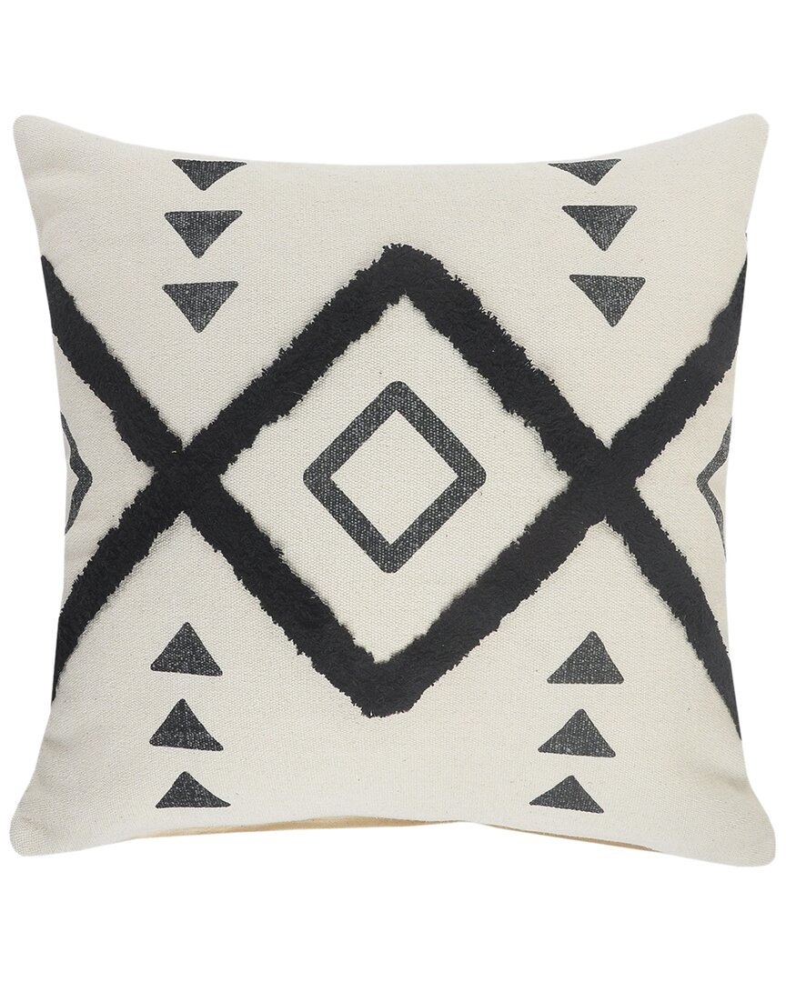 Lr Home Avon Tufted Geometric Diamond Throw Pillow In White
