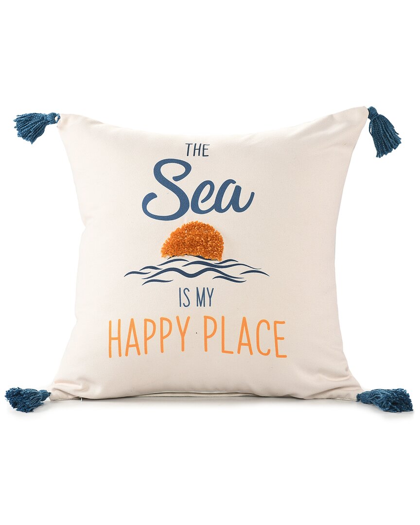 Lr Home Sancia Sea Is My Happy Place Throw Pillow In Navy