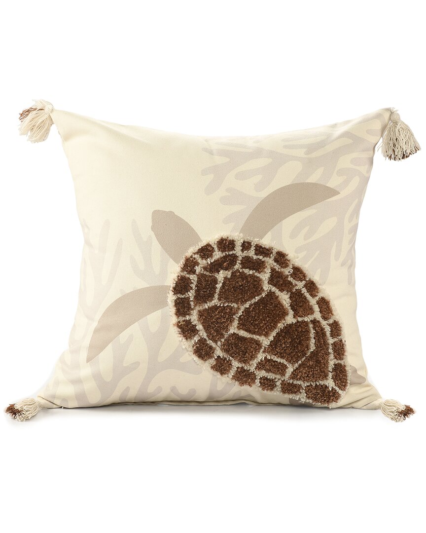 Lr Home Sancia Turtle-patterned Throw Pillow In Brown